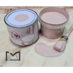 barattolo in metallo pittura linea vintage chalk e pennellata colore rosè