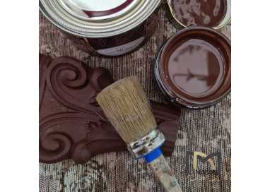 pittura per mobili love paint colore terra, dettaglio barattolo e pennello
