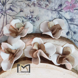 fiori tessuto germogli bianco-beige