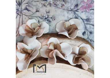 fiori tessuto germogli bianco-beige