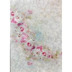 carta di riso stelo di fiori rosa