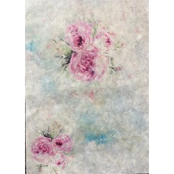 carta di riso rosa su sfondo acquerello