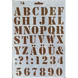 stencil alfabeto e numeri