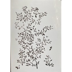 stencil fiori e foglie su rami