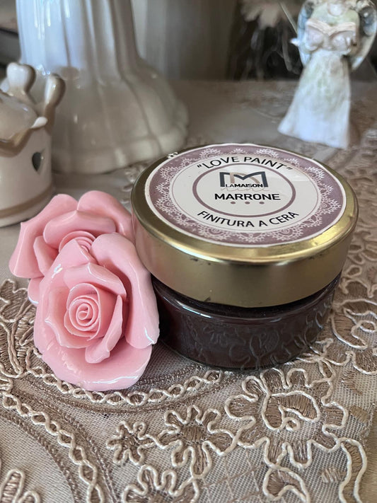 Barattolo di cera marrone 100 ml per la finitura dei mobili